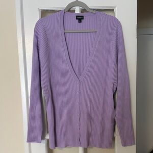 torrid Lilac Ribbed Button-Up Cardigan